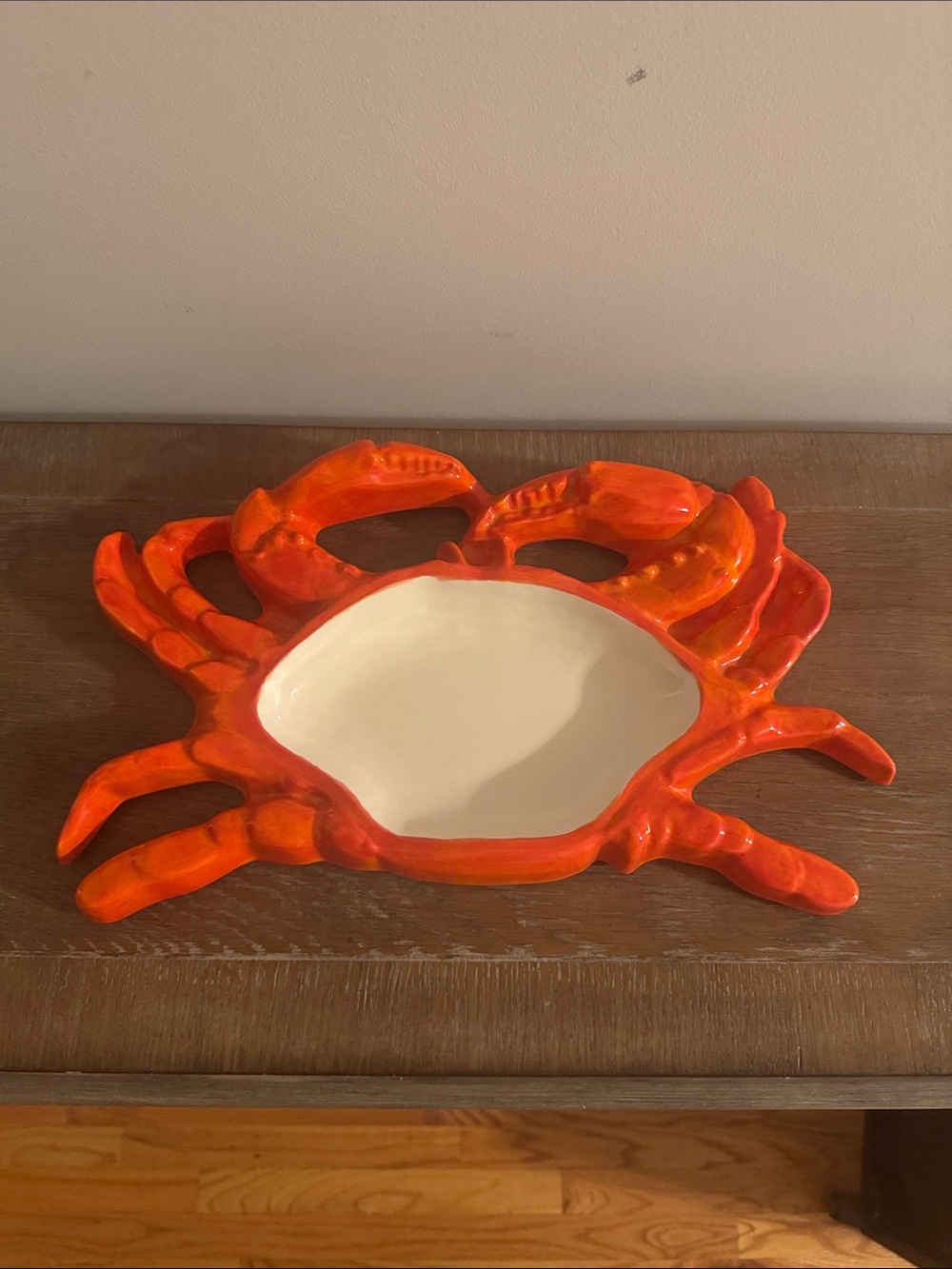 Ceramic Crab Serving Bowl / Coastal Decor